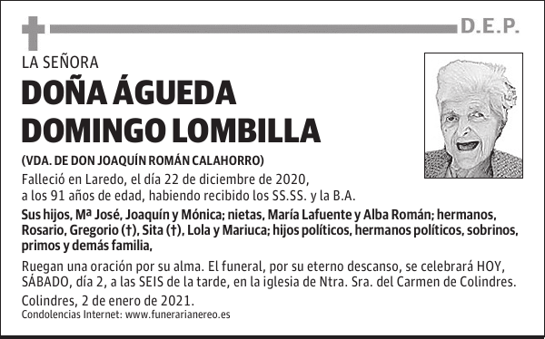 DOÑA ÁGUEDA DOMINGO LOMBILLA