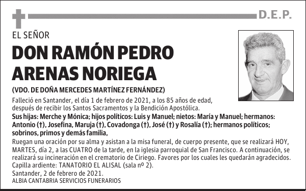 DON RAMÓN PEDRO ARENAS NORIEGA