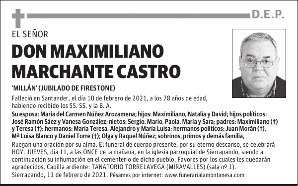 DON MAXIMILIANO MARCHANTE CASTRO