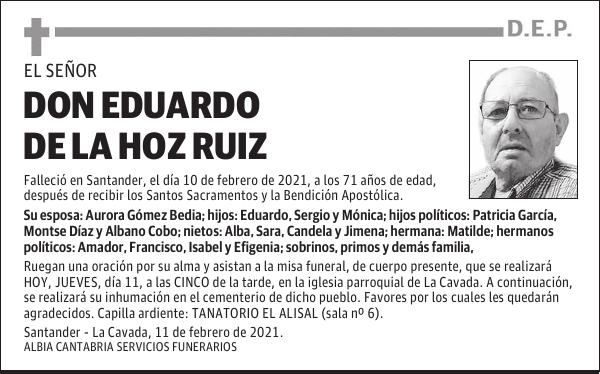 DON EDUARDO DE LA HOZ RUIZ