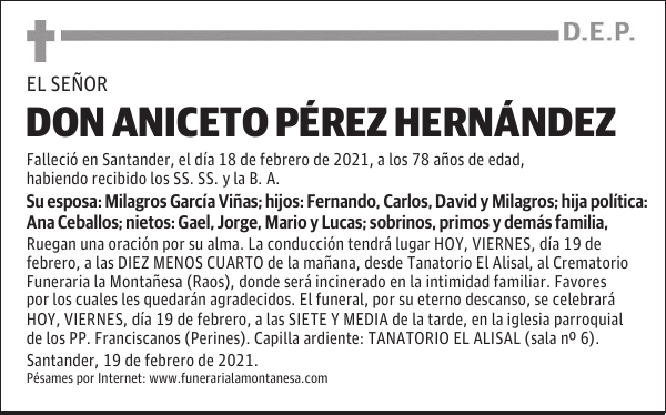 DON ANICETO PÉREZ HERNÁNDEZ