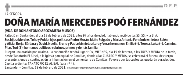 DOÑA MARÍA MERCEDES POÓ FERNÁNDEZ