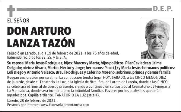 DON ARTURO LANZA TAZÓN