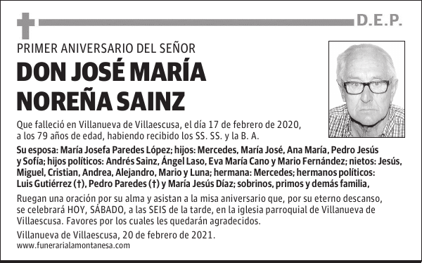 DON JOSÉ MARÍA NOREÑA SAINZ