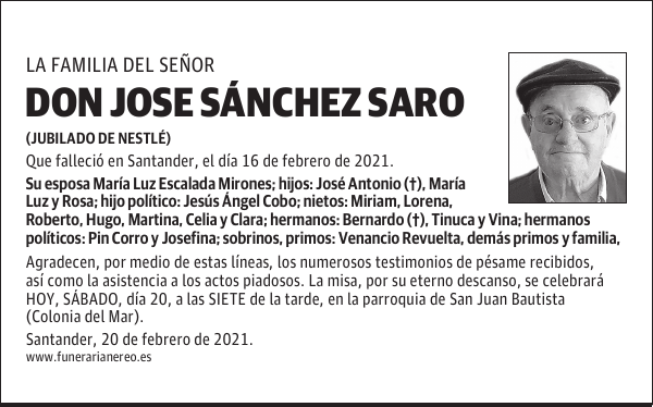 DON JOSE SÁNCHEZ SARO