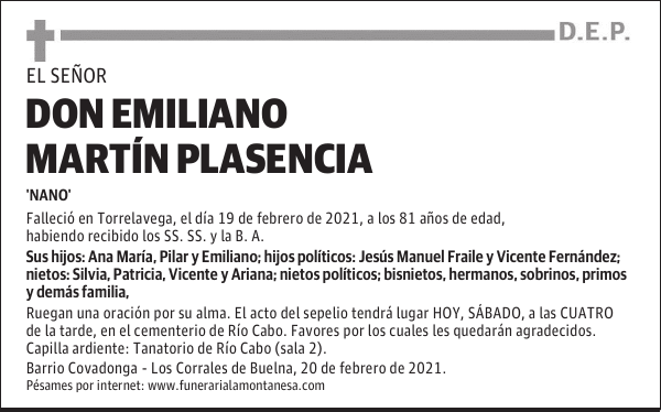 DON EMILIANO MARTÍN PLASENCIA