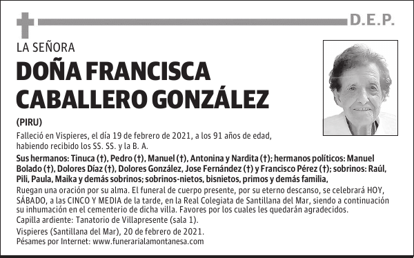 DOÑA FRANCISCA CABALLERO GONZÁLEZ