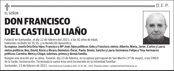 DON FRANCISCO DEL CASTILLO LIAÑO