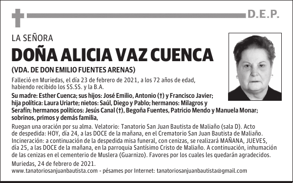 DOÑA ALICIA VAZ CUENCA