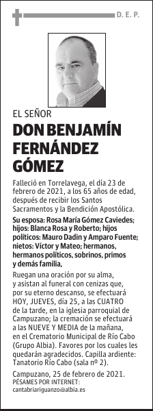 DON BENJAMÍN FERNÁNDEZ GÓMEZ