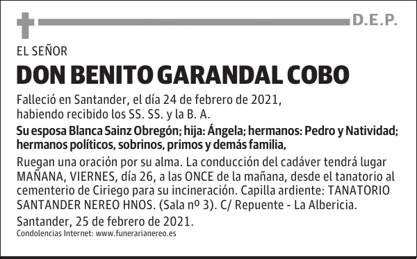 DON BENITO GARANDAL COBO