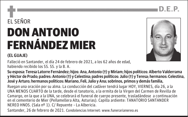 DON ANTONIO FERNÁNDEZ MIER