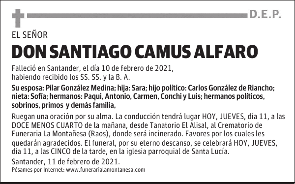 DON SANTIAGO CAMUS ALFARO