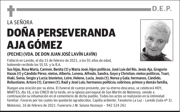 DOÑA PERSEVERANDA AJA GÓMEZ