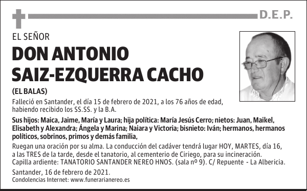 DON ANTONIO SAIZ-EZQUERRA CACHO