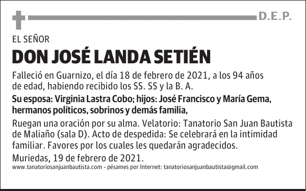 DON JOSÉ LANDA SETIÉN