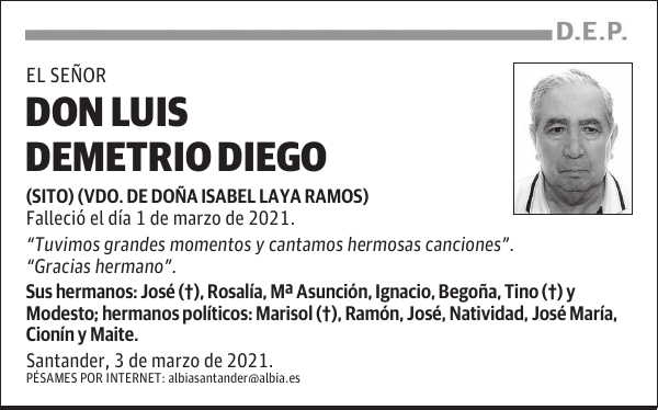 DON LUIS DEMETRIO DIEGO