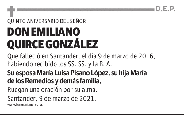 DON EMILIANO QUIRCE GONZÁLEZ