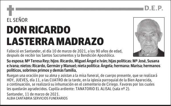 DON RICARDO LASTERRA MADRAZO