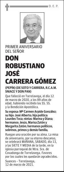 DON ROBUSTIANO JOSÉ CARRERA GÓMEZ