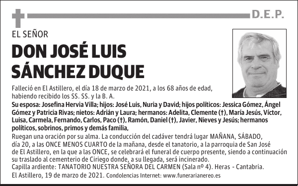 DON JOSÉ LUIS SÁNCHEZ DUQUE