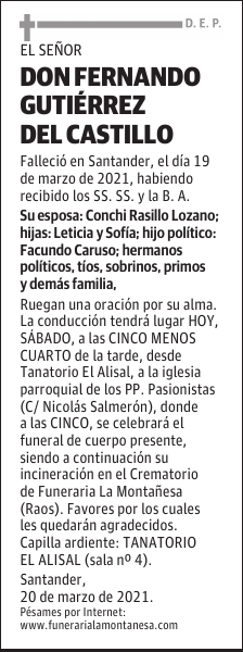 DON FERNANDO GUTIÉRREZ DEL CASTILLO