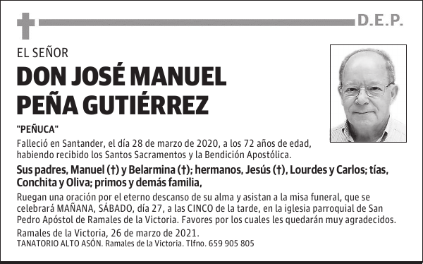 DON JOSÉ MANUEL PEÑA GUTIÉRREZ