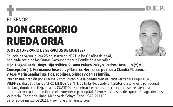 DON GREGORIO RUEDA ORIA