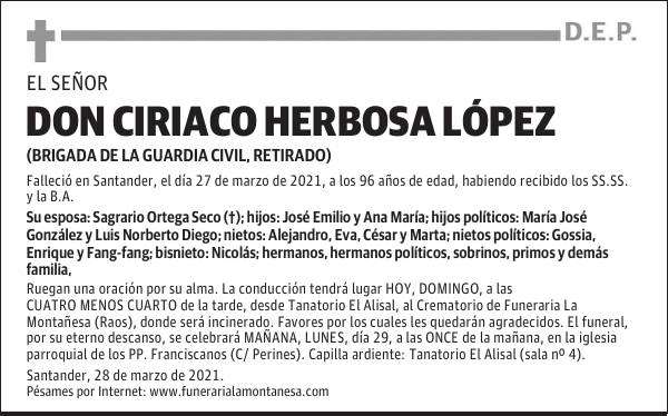 DON CIRIACO HERBOSA LÓPEZ
