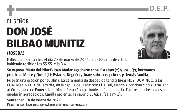 DON JOSÉ BILBAO MUNITIZ