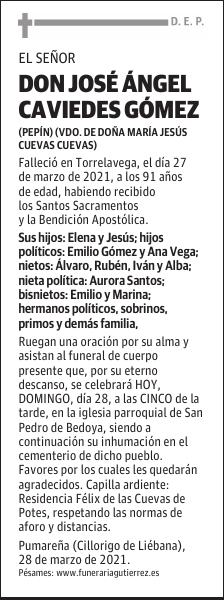 DON JOSÉ ÁNGEL CAVIEDES GÓMEZ