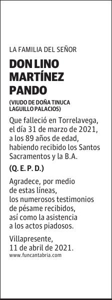 DON LINO MARTÍNEZ PANDO