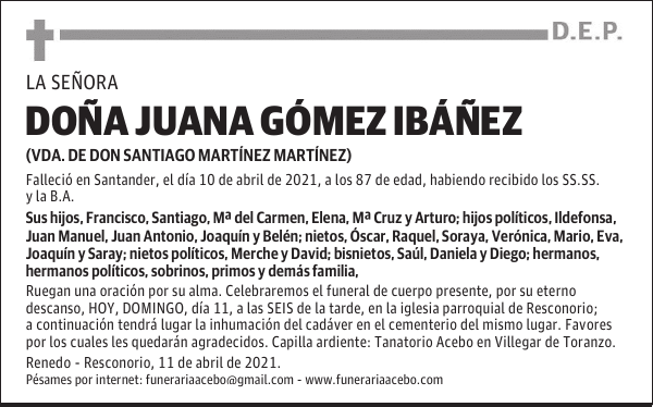 DOÑA JUANA GÓMEZ IBÁÑEZ