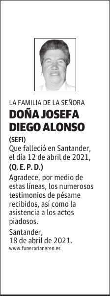 DOÑA JOSEFA DIEGO ALONSO