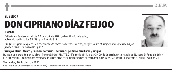 DON CIPRIANO DÍAZ FEIJOO