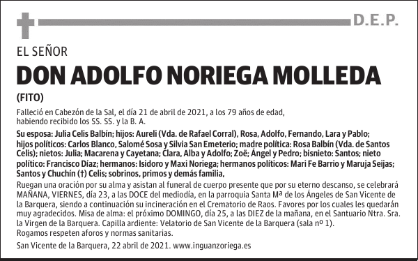 DON ADOLFO NORIEGA MOLLEDA