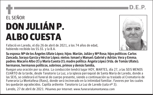 DON JULIÁN P. ALBO CUESTA