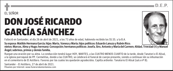 DON JOSÉ RICARDO GARCÍA SÁNCHEZ