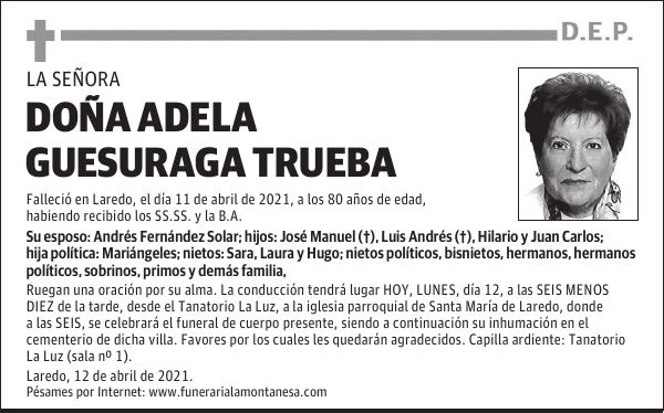 DOÑA ADELA GUESURAGA TRUEBA