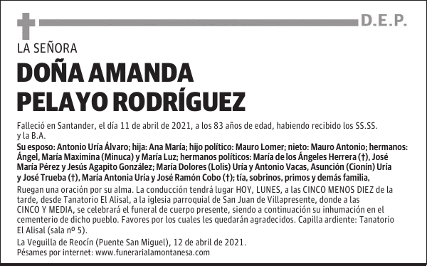 DOÑA AMANDA PELAYO RODRÍGUEZ