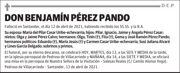 DON BENJAMÍN PÉREZ PANDO