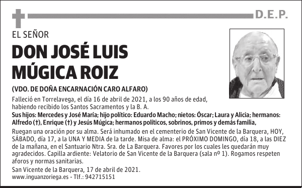 DON JOSÉ LUIS MÚGICA ROIZ