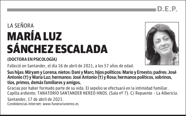 MARÍA LUZ SÁNCHEZ ESCALADA