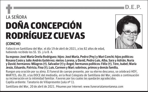 DOÑA CONCEPCIÓN RODRÍGUEZ CUEVAS