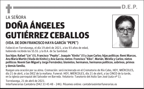 DOÑA ÁNGELES GUTIÉRREZ CEBALLOS