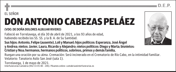 DON ANTONIO CABEZAS PELÁEZ