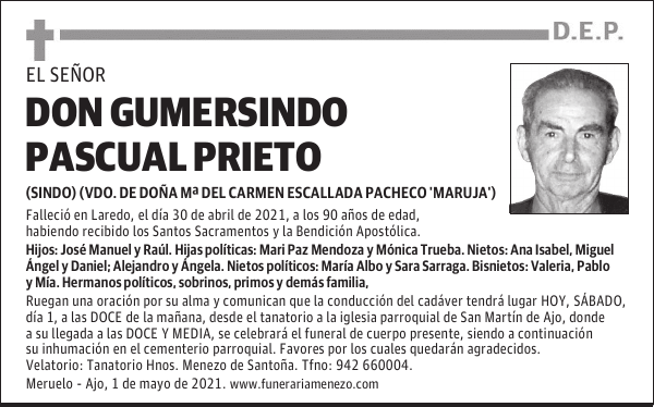 DON GUMERSINDO PASCUAL PRIETO