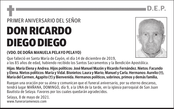 DON RICARDO DIEGO DIEGO