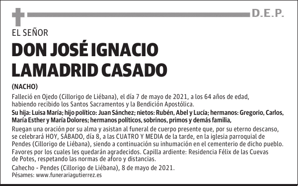 DON JOSÉ IGNACIO LAMADRID CASADO