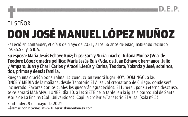 DON JOSÉ MANUEL LÓPEZ MUÑOZ